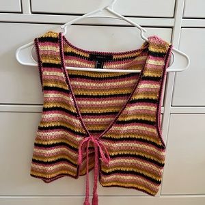 Tie front knit top